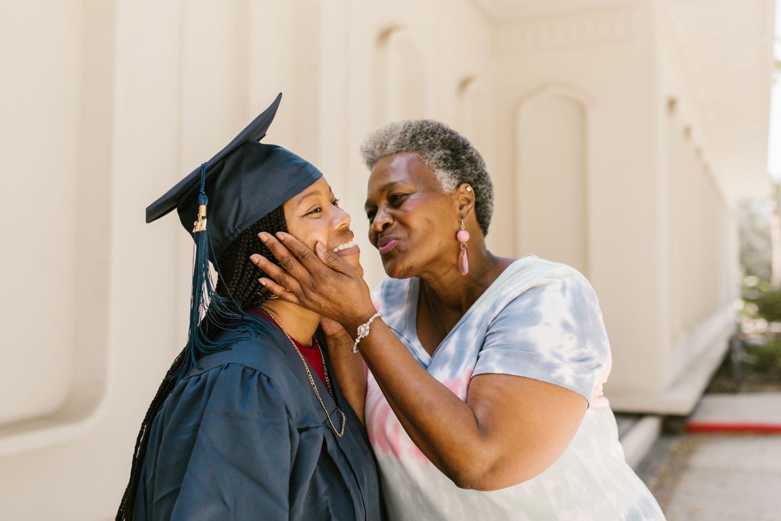 A graduate at a commencement ceremony